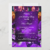 素晴らしい50紫色のバルーンのマスクマスカレードパーティー 招待状 (裏面)
