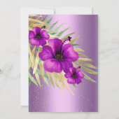 素晴らしい50薄紫紫ハイビスカスフローラパーティー 招待状 (裏面)