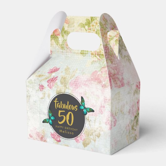 素晴らしい50蝶オンヴィンテージコラージュ フェイバーボックス (正面サイド)