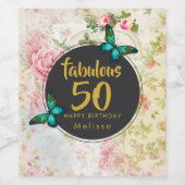 素晴らしい50蝶オンヴィンテージコラージュ ワインラベル (シングルラベル)