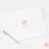素晴らしい50誕生日パーティコーラルピンクカスタム色 ハートシール (封筒)