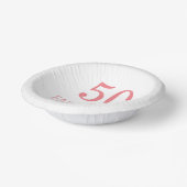 素晴らしい50誕生日パーティコーラルピンクカスタム色 ペーパーボウル (傾斜あり)