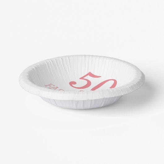 素晴らしい50誕生日パーティコーラルピンクカスタム色 ペーパーボウル (傾斜あり)
