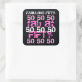 素晴らしい50誕生日ブラックピンクパーティー スクエアシール (バッグ)