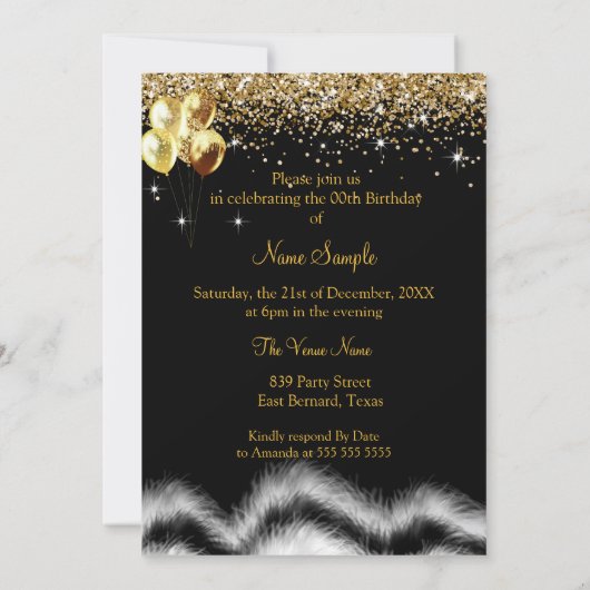 素晴らしい50誕生日仮装パーティー 招待状 (裏面)