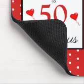 素晴らしい50誕生日名前をカスタムする写真50th W赤 マウスパッド (コーナー)