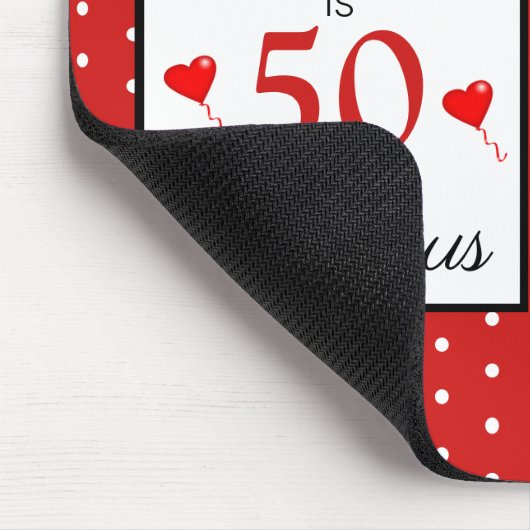 素晴らしい50誕生日名前をカスタムする写真50th W赤 マウスパッド (コーナー)