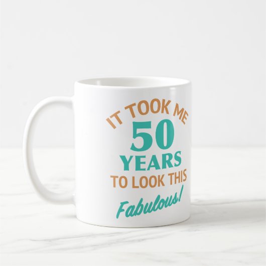 素晴らしい50誕生日 コーヒーマグカップ (左)