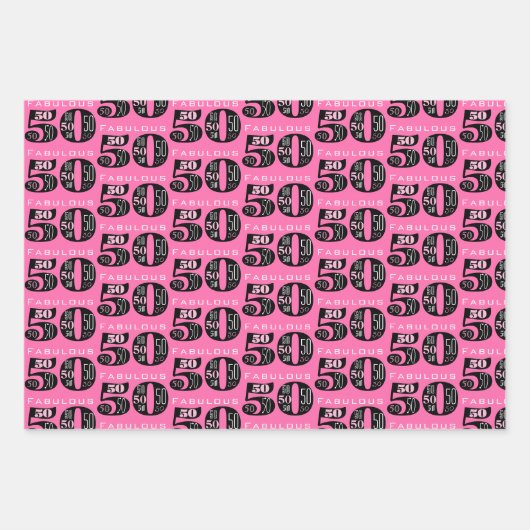 素晴らしい50誕生日 ラッピングペーパーシート (正面3)