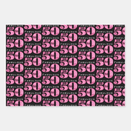 素晴らしい50誕生日 ラッピングペーパーシート (正面2)