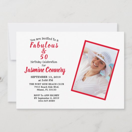 素晴らしい50誕生祝い 招待状 (正面)