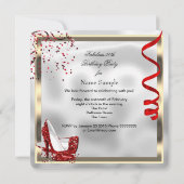 素晴らしい50赤白黒誕生日パーティー 招待状 (裏面)