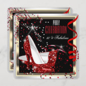 素晴らしい50赤白黒50th誕生日パーティー2 招待状 (正面/裏面)