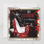 素晴らしい50赤白黒50th誕生日パーティー2 招待状 (正面)