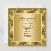 素晴らしい50金ゴールドハイヒール誕生日パーティー 招待状 (裏面)