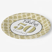 素晴らしい50金ゴールド誕生日紙プレート ペーパープレート (アングル)