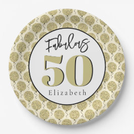 素晴らしい50金ゴールド誕生日紙プレート ペーパープレート
