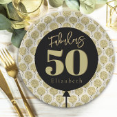 素晴らしい50金ゴールド誕生日紙プレート ペーパープレート