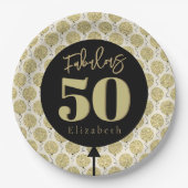 素晴らしい50金ゴールド誕生日紙プレート ペーパープレート (正面)