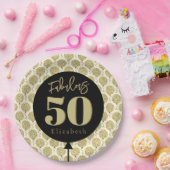 素晴らしい50金ゴールド誕生日紙プレート ペーパープレート (パーティー)
