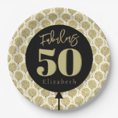 素晴らしい50金ゴールド誕生日紙プレート ペーパープレート (正面)
