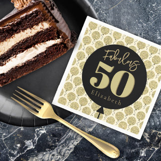素晴らしい50金ゴールド誕生日 スタンダードカクテルナプキン