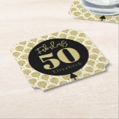 素晴らしい50金ゴールド誕生日 ペーパーコースター (アングル)