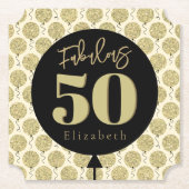 素晴らしい50金ゴールド誕生日 ペーパーコースター (正面)