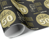 素晴らしい50金ゴールド誕生日 ラッピングペーパー (ロールコーナー)