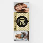 素晴らしい50金ゴールド誕生日 横断幕 (縦)