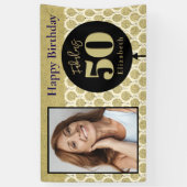 素晴らしい50金ゴールド誕生日 横断幕 (縦)