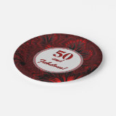 素晴らしい50魅惑的な光沢のある赤いフラクタル誕生日 ペーパープレート (アングル)