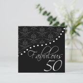 素晴らしい50黒パーソナライズされた誕生日パーティー 招待状 (スタンド正面)
