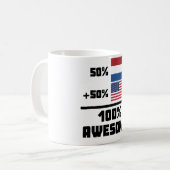 素晴らしい50%のオランダ50%のアメリカ人100%年 コーヒーマグカップ (正面左)