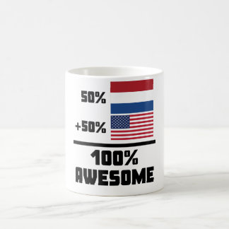 素晴らしい50%のオランダ50%のアメリカ人100%年 コーヒーマグカップ