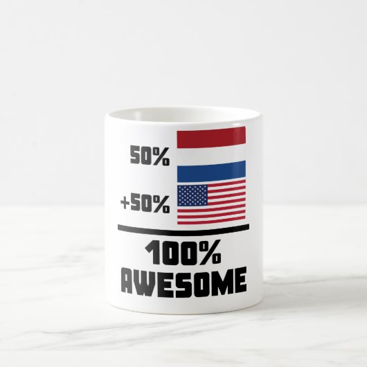 素晴らしい50%のオランダ50%のアメリカ人100%年 コーヒーマグカップ (中央)