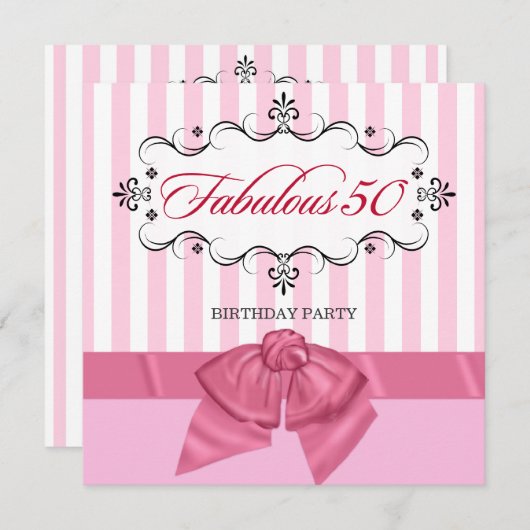 素晴らしい50 -カスタムバースデーパーティ招待状 招待状 (正面/裏面)
