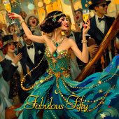 素晴らしい50 1920アートデコフラッパーグリーンジュエル 招待状