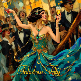 素晴らしい50 1920アートデコフラッパーグリーンジュエル 招待状