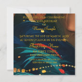 素晴らしい50 1920アートデコフラッパーレッドジュエル 招待状 (裏面)