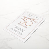 素晴らしい50 50エレガント番目の誕生日フォイル招待状 箔招待状 (回転した状態)