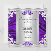 素晴らしい50 50th誕生日パーティパープルシューズ 招待状 (裏面)