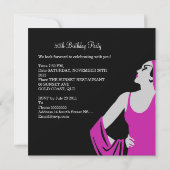 素晴らしい50 50th誕生日パーティーDivaピンクブラック 招待状 (裏面)