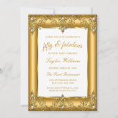 素晴らしい50 Glamor Pearl金ゴールド写真パーティー 招待状 (正面)