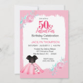 素晴らしい50sプードルスカート誕生日パーティー 招待状 (正面)