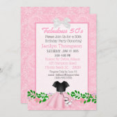 素晴らしい50sプードルスカート誕生日招待状 招待状 (正面/裏面)