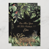 素晴らしい50thジャングルレオパード誕生日 招待状 (正面/裏面)