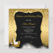 素晴らしい50thバースデーパーティー金ゴールドダイヤモンドグリッター 招待状 (裏面)