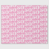 素晴らしい50thピンク誕生日 ラッピングペーパー (フラット)