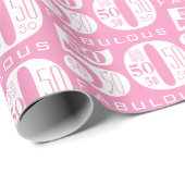 素晴らしい50thピンク誕生日 ラッピングペーパー (ロールコーナー)